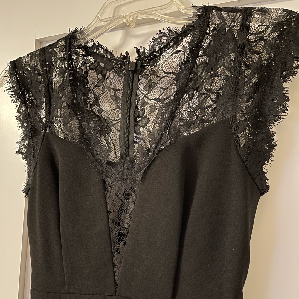 Bcbgmaxazria Black Lace Inset Mini Dress